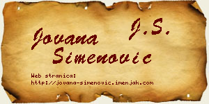 Jovana Simenović vizit kartica
